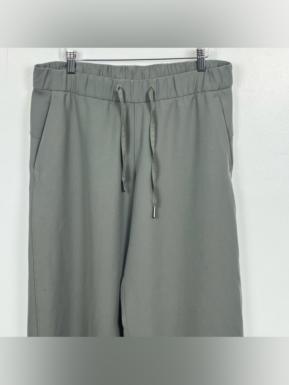 Lululemon On The Fly Wide Leg drawstring waist pull on pants in gray sage, 10. - Picture 2 of 10